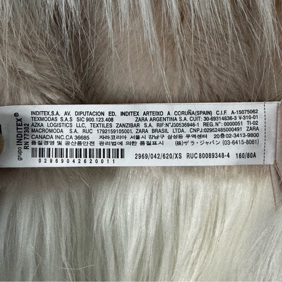 Zara Woman Faux Fur Colorblock Jacket – Cream & Taupe – XS - Picture 7 of 8